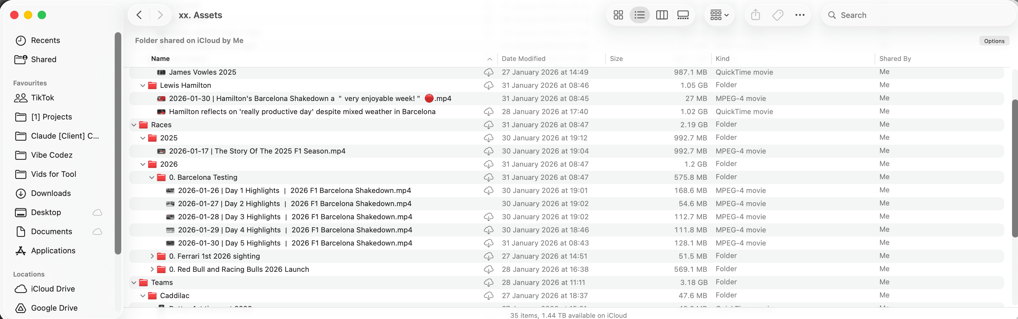 macOS Finder showing a deeply nested video folder structure